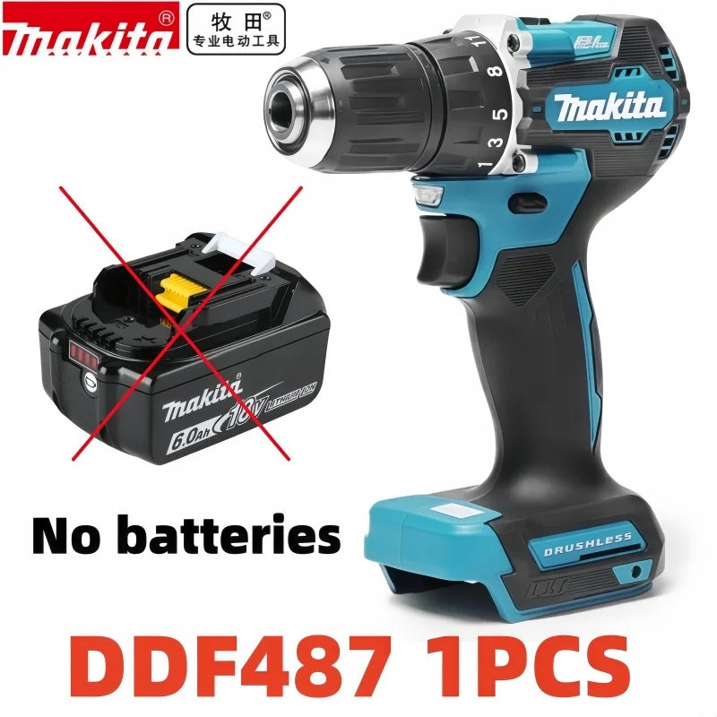Makita Original 18V DDF487 and battery Combos Cordless Driver Drill Brushless Electric Impact Screwdriver 18V Rechargeable Power Tool