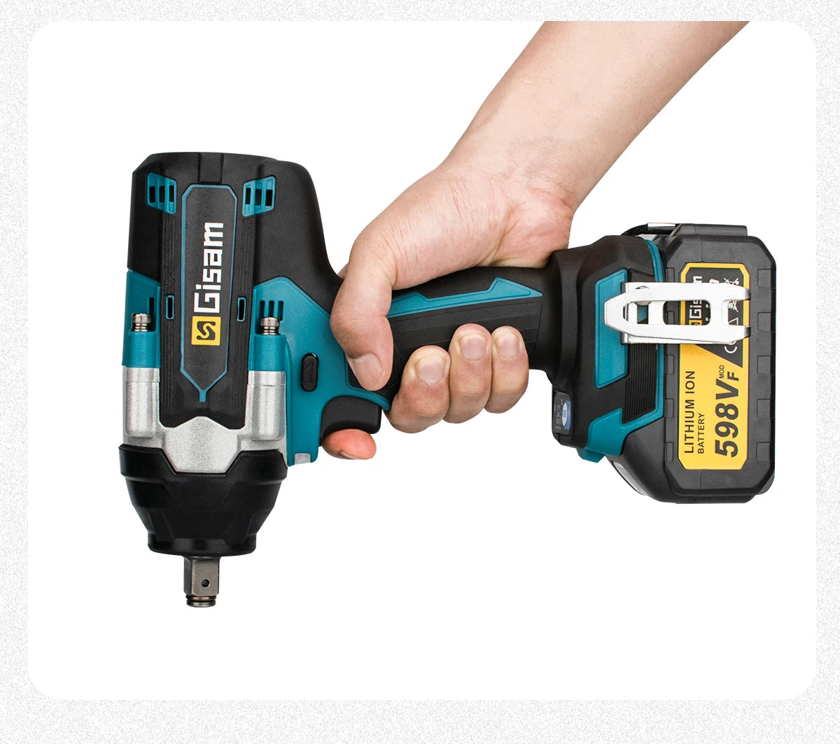 Makita 18V compatible Gisam 1800N.M Torque Brushless Electric Impact Wrench 1/2 inch Screwdriver Cordless Wrench Power Tool For Makita 18V Battery pin