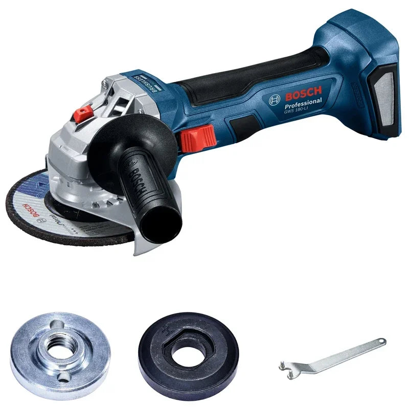 BOSCH GWS 180-LI 18V Grinding Cordless Angle Grinder Brushless Motor 100MM Rechargeable Portable Cutting Machine Polisher GWS180