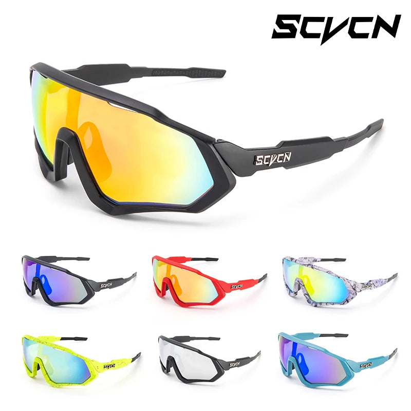 SCVCN JV UV400 Sport Cycling Glasses Road Sunglasses Bicycle Eyewear Mountain Bike MTB Cycl Goggles running glasses