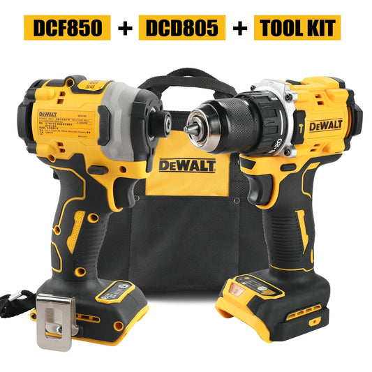 DEWALT 18V 20v Power Tool Bundle - DCD850 impact driver and DCD805 hammer drill (Tools only with bag)