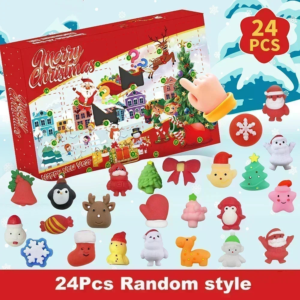 Christmas Advent Calendar JV Box DIY Christmas Tree Train Jesus set Kids 24Days Countdown Calendar New Year Party Christmas Gifts