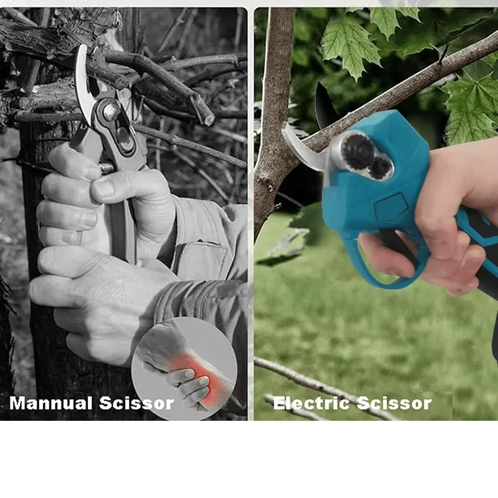 Makita compatible 18V Electric Pruning Shears Cordless Rechargeable Tree Branch Pruner Garden Electric Scissors for Yard Garden Lawn Tools