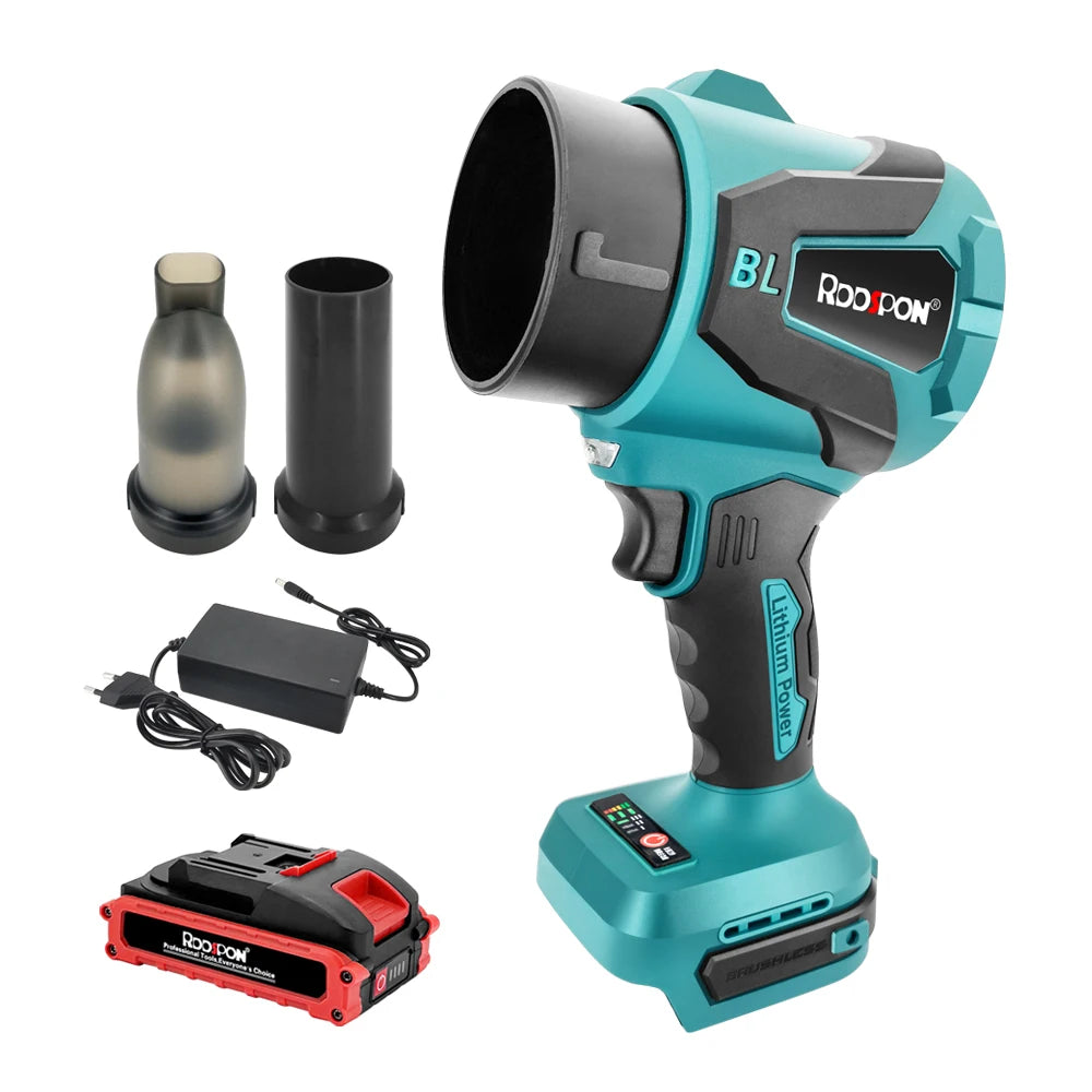 Makita Compatible 18V JV RDDSPON Cordless Electric Air Blower 2 In 1 Blowing Suction 3200W 350000RPM Brushless Turbo Jet Fan 3 Gear Adjustable Power Tool