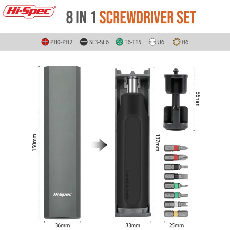 Hi-Spec 8pc, 28pc, and 40pc Alloy Screwdriver Sets