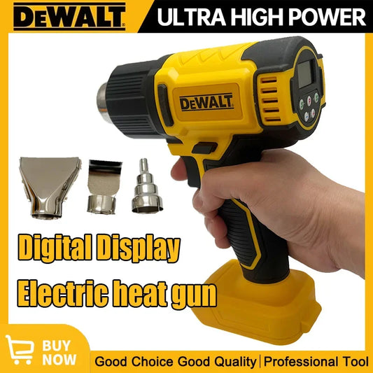 Dewalt 18V 20V Heat Gun Digital Display Electric Air Guns Cordless Heat Gun With 3 Nozzles Industrial Shrink Wrapping Hot Air Gun for 20V Battery
