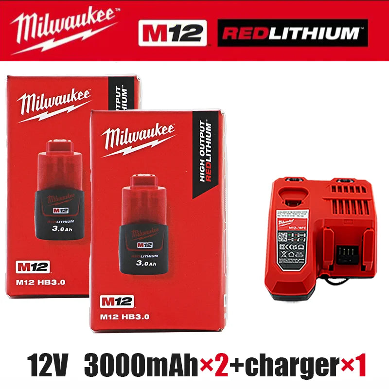 Milwaukee m12 12v battery M12B6 6.0AH 6000mAh 48-11-2402 48-11-2411rechargeable portable Milwaukee M12 battery