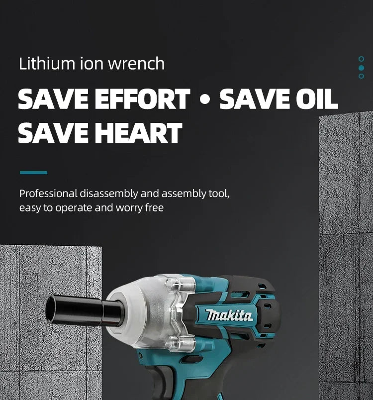 Makita DTW285 18V 320N.M Brushless Impact Wrench with 6.0Ah battery and Charger Kit