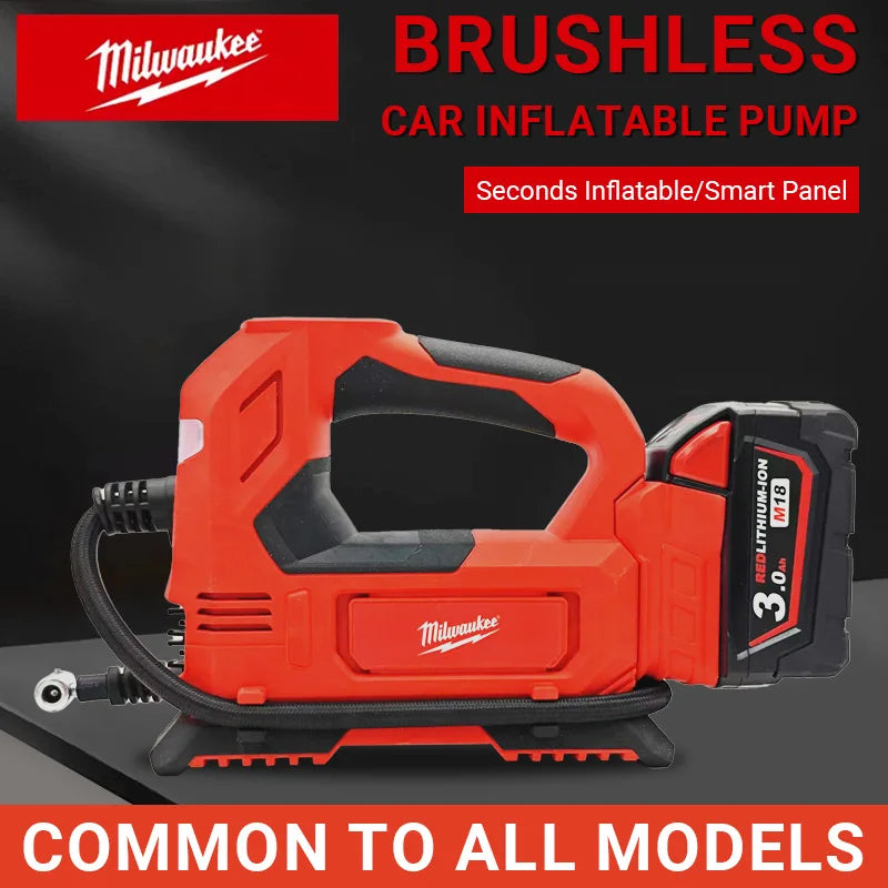 Milwaukee 18V 150PSI Cordless Electric Air Pump Tire Inflator Air Compressor with Digital Pressure Gauge For Milwaukee 18V Battery