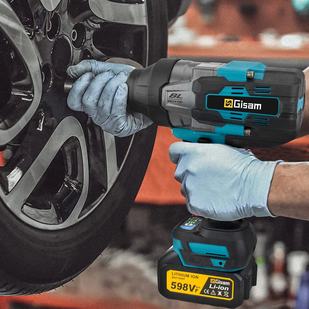 Makita compatible 18V Gisam 3100N.M High Torque Brushless Electric Impact Wrench 3/4 inch Cordless Electric Wrench Tools For Makita 18V Battery Pin