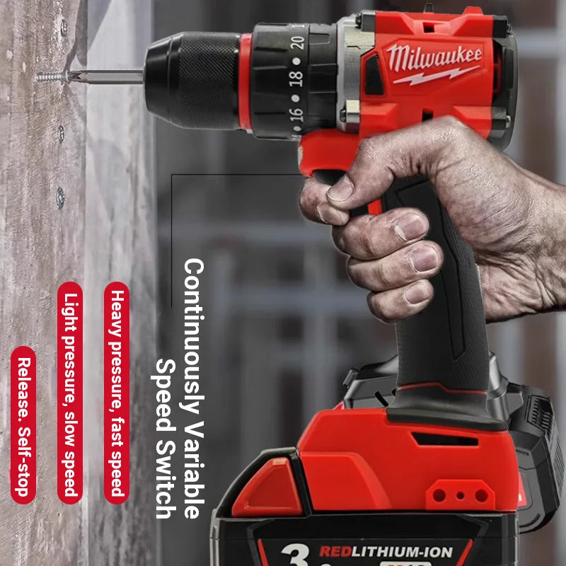 Milwaukee 18V Small Electric Drill 150N.m brushless Cordless Impact Drill of Decoration Team Uses 18V Milwaukee Battery Power Tool