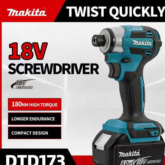 Makita DTD173 18V BL Cordless Brushless Impact Driver Rechargeable Power  Tools for Architecture Screwdriving And Tightening