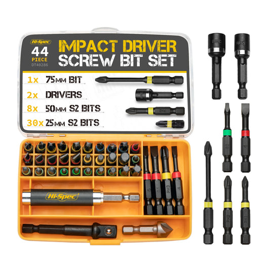 Hi-Spec 44pc Impact Driver Screw Bit Set