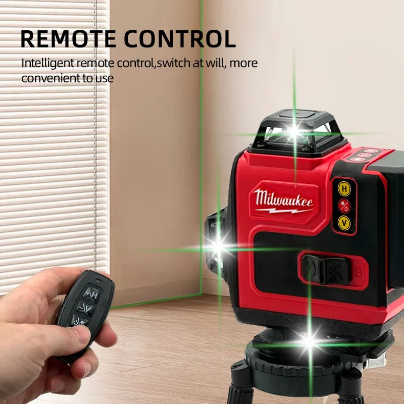 Milwaukee 18V Laser Level Green 16 Lines 4D Self Leveling 360 Horizontal And Vertical Super Powerful Laser level Beam