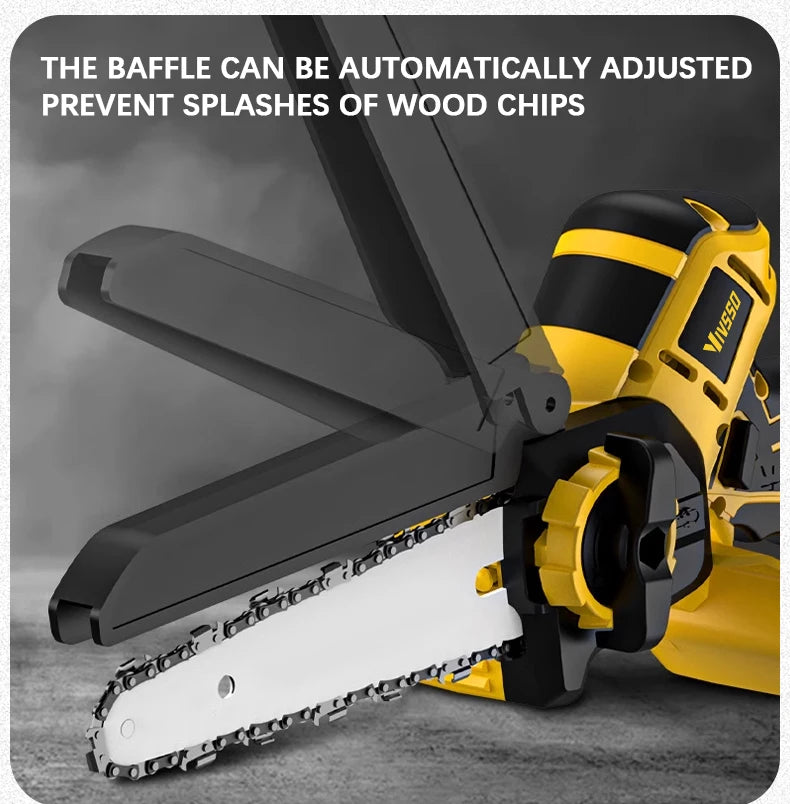 DeWalt Compatible JV 18V 20V Max VIVSSO Electric Chain Saw Rechargeable Woodworking Saw 8 Inch Mini Chain Saw Garden Pruning Saw Tool For Dewalt 20v Battery Pins