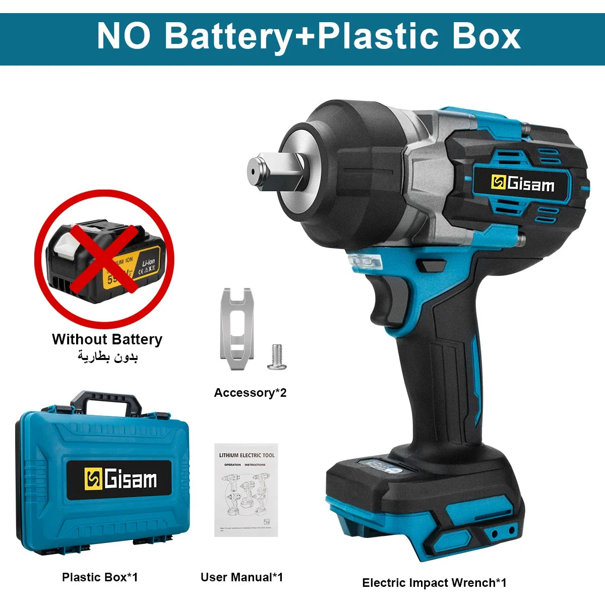 Makita compatible 18V JV Gisam 2800N.M Brushless Electric Wrench 1/2 Inch Cordless Impact Wrench Electirc Screwdriver Drill For Makita 18V Battery Pin