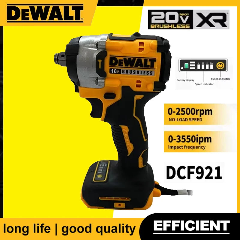 DEWALT DCF921 ATOMIC 18V 20V MAX Cordless Wrench 1/2 in Cordless Impact Wrench Variable Speed Charging Wrench DCF921N with battery