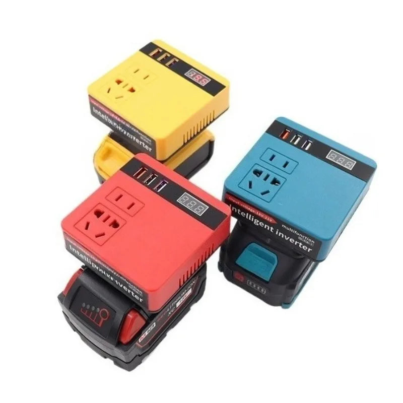 220V 120W USB Power Bank for Makita for Milwaukee for DeWalt for Dayi 18V Li-ion Battery Portable Intelligent Inverter Converter