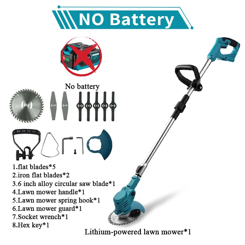 Makita Compatible 18V JV Cordless Handheld Electric Grass Trimmer  Lawn Mower  Adjustable Garden Tools For Makita 18V Battery