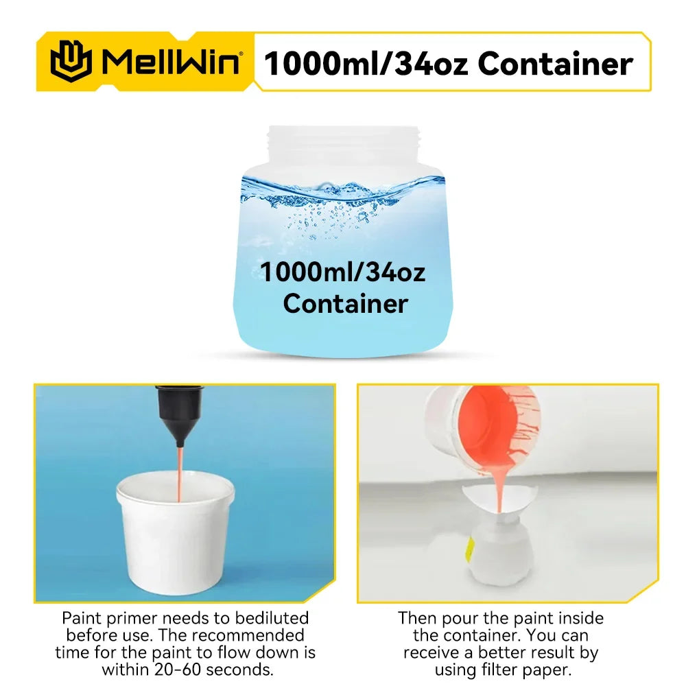 Makita Compatible 18V MELLWIN 1000ML Cordless Electric Spray Gun Household Paint Sprayer Furniture Steel Coating Airbrush For Makita 18V Battery Pin