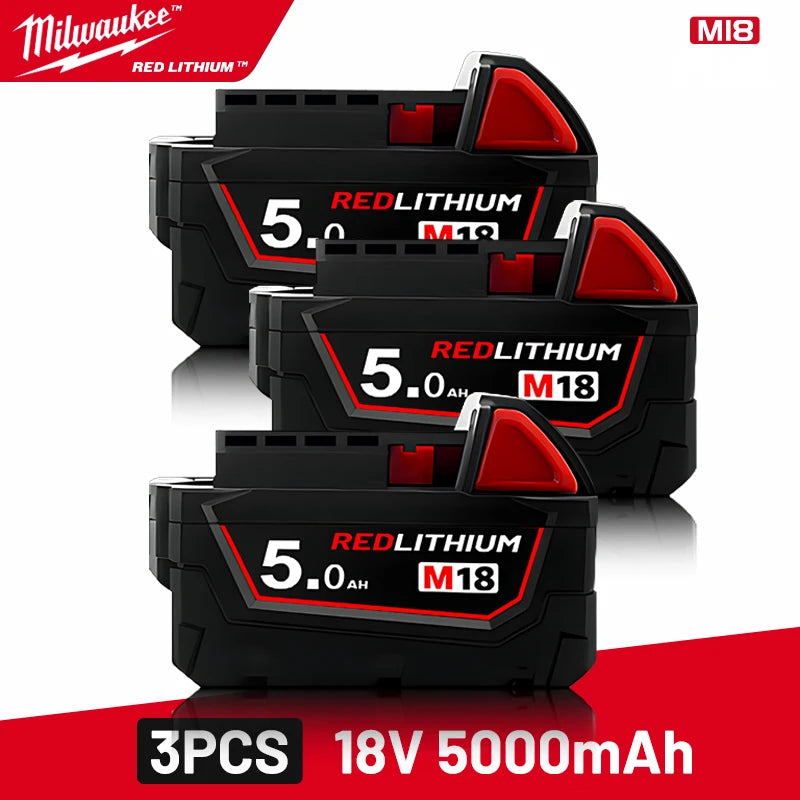 Milwaukee M18 18V 5.0Ah Lithium Battery- 1pk, 2pk and 3pk