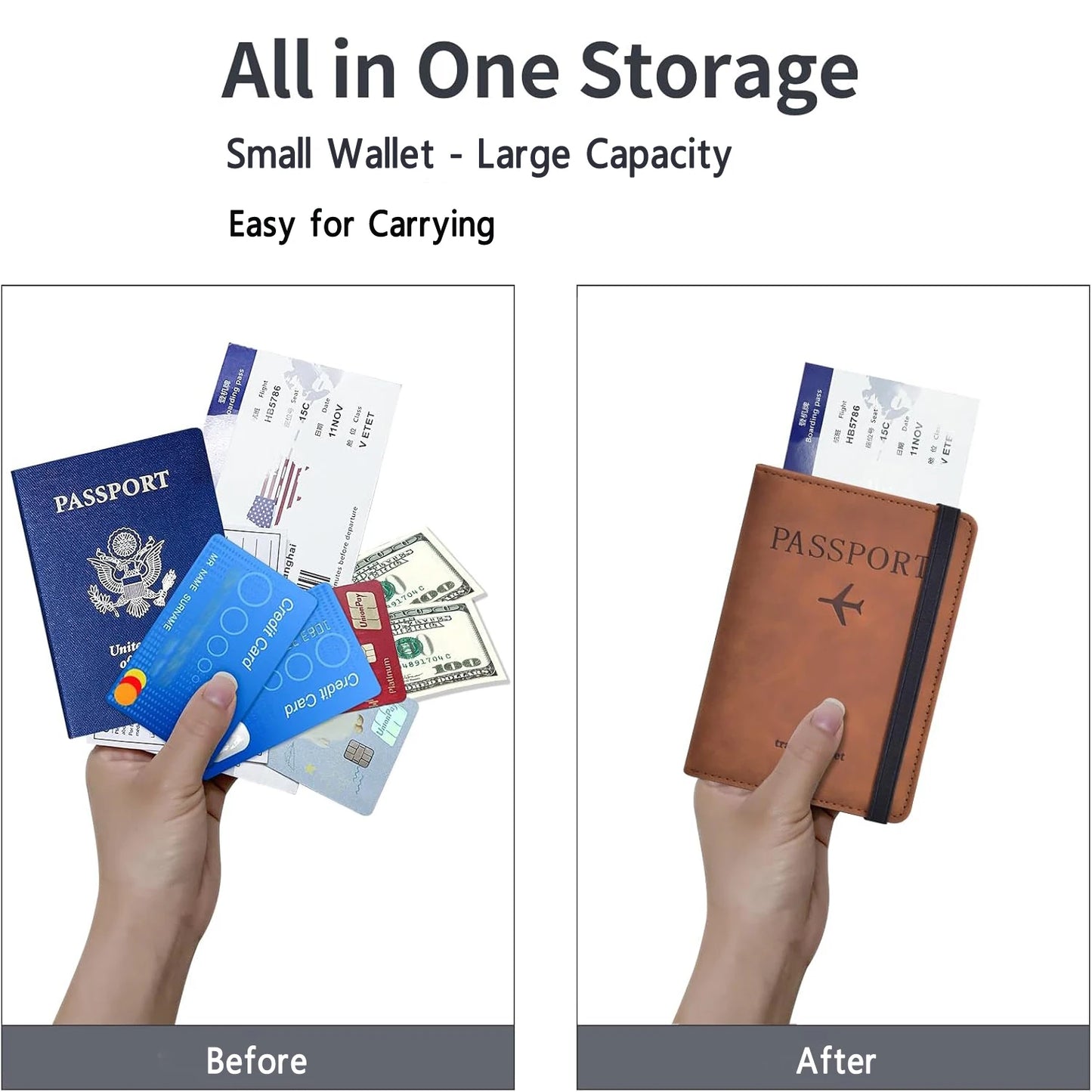 Passport Holder for Travel Essentials JV Passport Wallet Cover Case for Travel  Accessories,Passport Book Holders for Women/Men