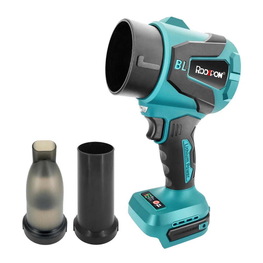 Makita Compatible 18V JV RDDSPON Cordless Electric Air Blower 2 In 1 Blowing Suction 3200W 350000RPM Brushless Turbo Jet Fan 3 Gear Adjustable Power Tool