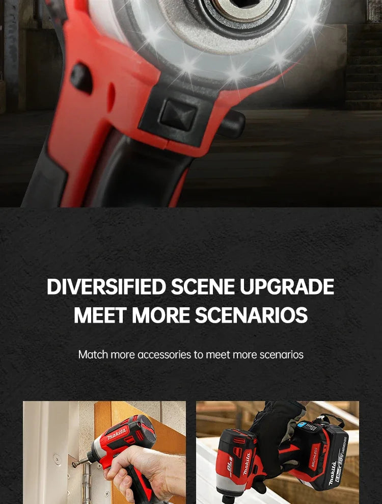 Makita 18V DTD173 Red Brushless Drill Power Tool for Home Improvement And DIY 180Nm Electric Wood/Bolt/T-Mode