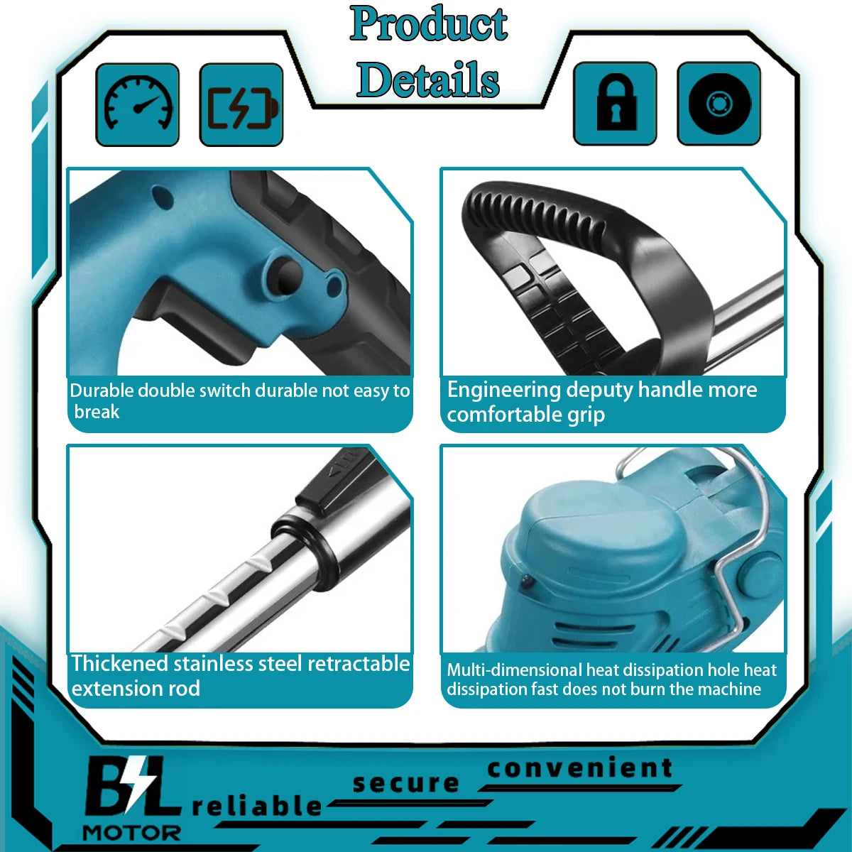 Makita Compatible 18V JV Cordless Handheld Electric Grass Trimmer  Lawn Mower  Adjustable Garden Tools For Makita 18V Battery