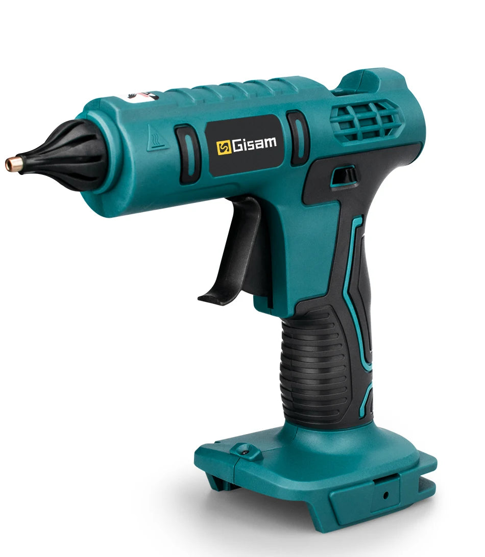 Makita compatible 18V Gisam Electric Hot Glue Gun with 2x batteries Cordless Heat Gun Battery Hot Silicone Gun DIY Hand Tool  for Makita 18V Battery with 10 Hot Melt Adhesive