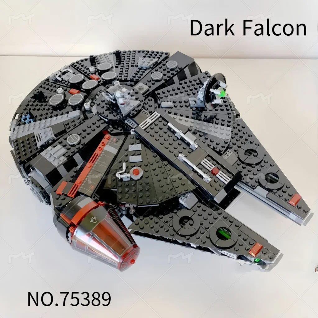 Millennium Falcon JV 1579pcs MINISO UCS Star Battle Rebuilding Milky Way Dark Falcon Millennium Falcon Spaceship 75389 Building Block Christmas Gifts