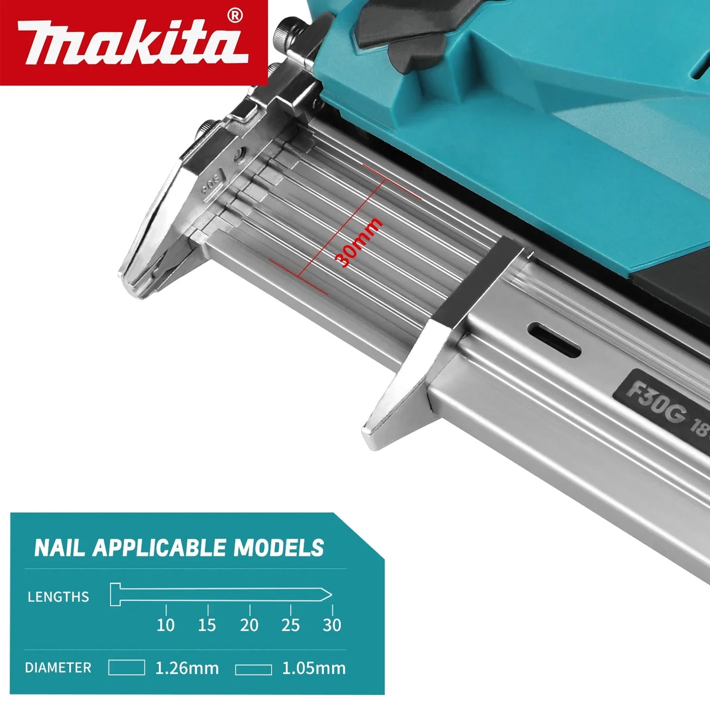 Makita 18V 10-30mm Nail Gun