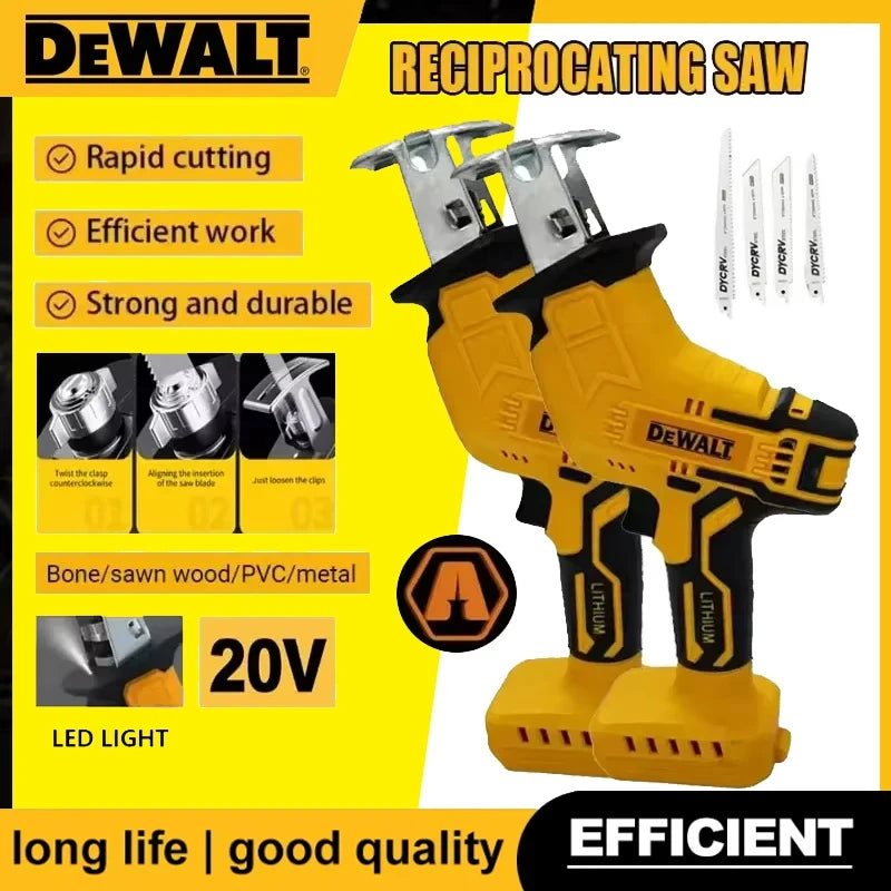 Dewalt 18V 20V Max 2800RPM Cordless Reciprocating Saw 20V Brushless Electric Saw Multifunctional Metal Wood Pipe Cutting Saw Power Tool