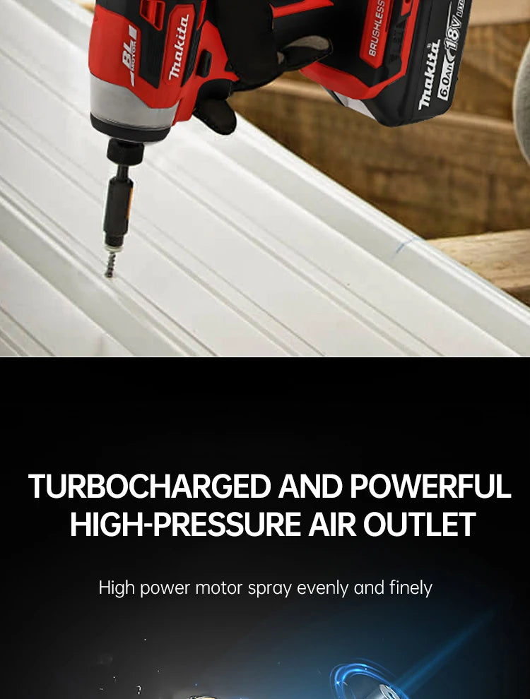 Makita 18V DTD173 Red Brushless Drill Power Tool for Home Improvement And DIY 180Nm Electric Wood/Bolt/T-Mode