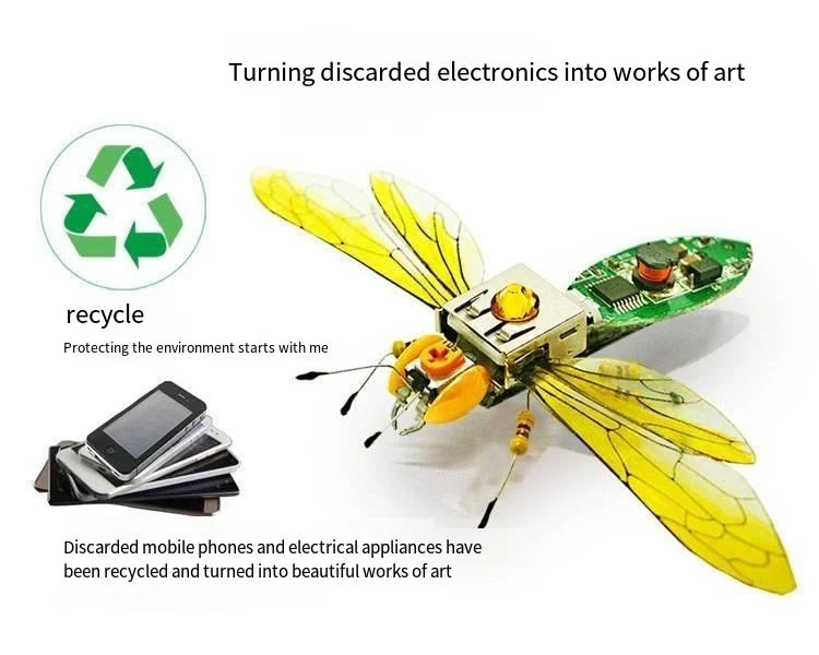 Robot JV STEAM DIY Robotic Insects Science Invention Electronic Animal for School Competition Non-soldered DIY Kit Stem Toys Robot Animal