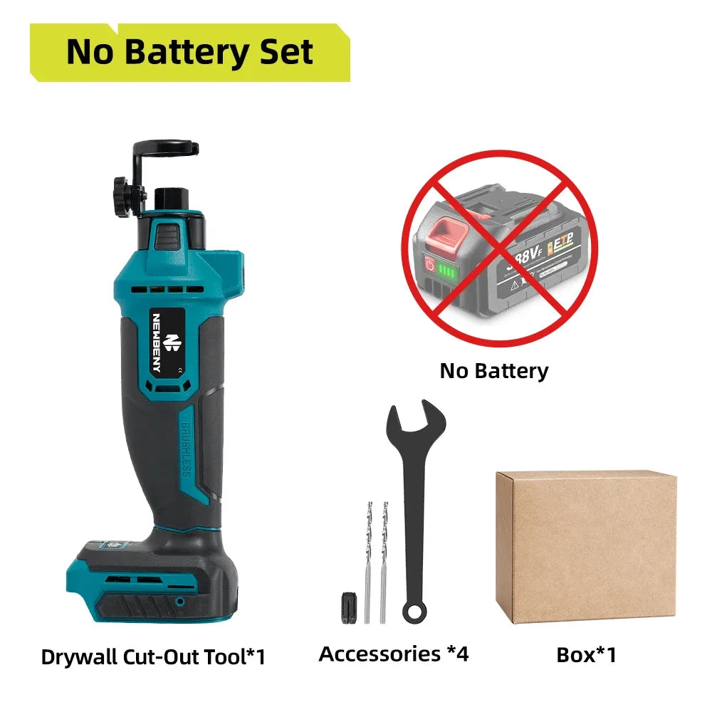 Makita Compatible 18V JV NEWBENY Brushless Electric Drywall Cut Out Tool 3 Gears Cordless Cutting Wood Drywall Sheetrock Wood For Makita 18V Battery Pin