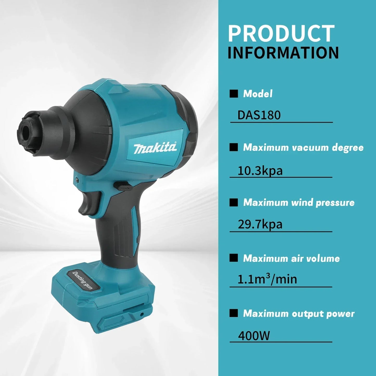 18V Makita DAS180Z Brushless Cordless Air Blower - Li-Ion Rechargeable Dust Blower Genuine LXT Series(No Battery)