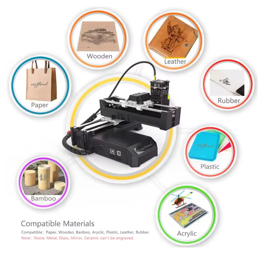 Easythreed JV Mini Portable Laser Engraver Diy Bluetooth Machine Painted Toy Tag Paper Leather Wooden Plastic Logo CNC Machine EU