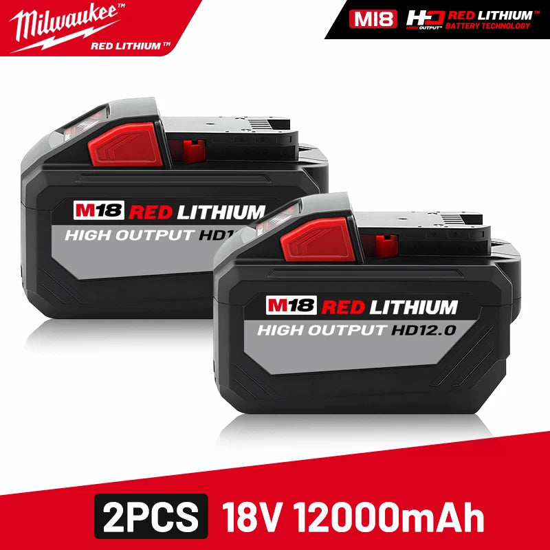 Milwaukee Original M18 12.0Ah 18V M18HB12 XC HD lithium battery- 1pk, 2pk and 3pk with charger options