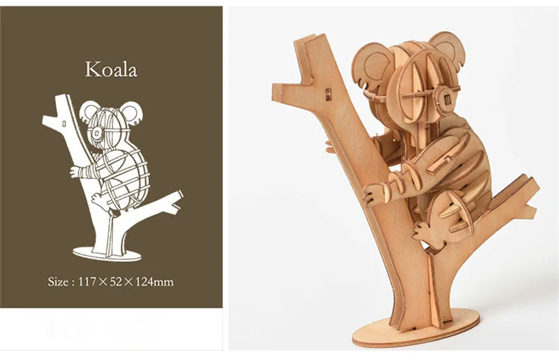 Model JV DIY 3D Wooden Puzzle Model Animal Montessori Toys for Children Crafts Dachshund Skeleton Assembly Gift Set for Kids Adults Teens