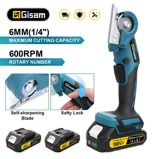 Makita Compatible 18V Gisam Cordless Carpet Scissors Multi Functional Pruner Round Knife Cutting Cloth Scissors Power Tool For makita 18v battery pins