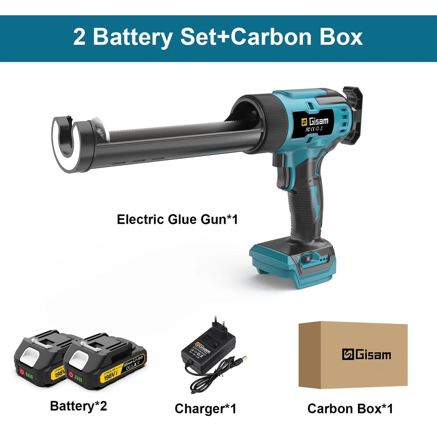 Makita Compatible 18V Gisam 400KG Cordless Electric Caulking Gun 6Gears Glass Glue Gun Adhesive Glue Sealant Power Tool For Makita 18V Battery Pin