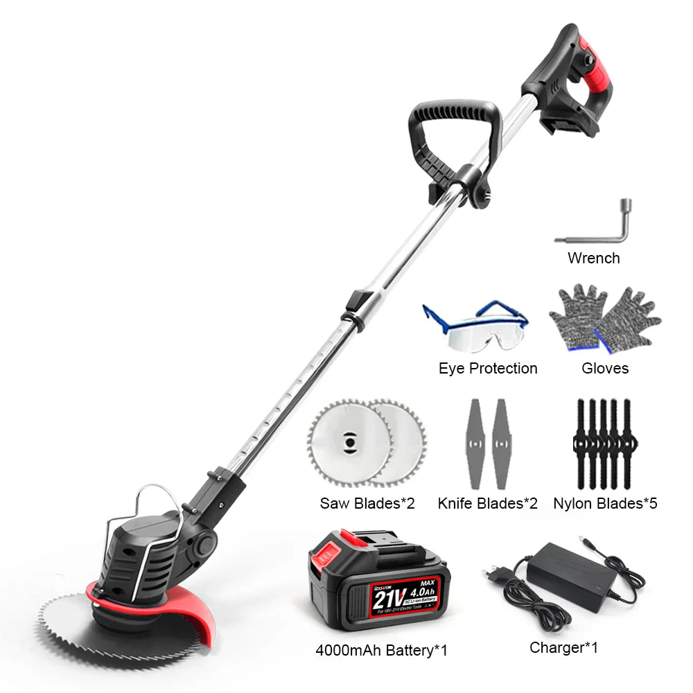 Makita Compatible 18V JV 1600W Rechargeable Lawn Mower Electric Cordless Grass Trimmer Manual Brush Cutter For Makita 21V Battery Gardening Tools