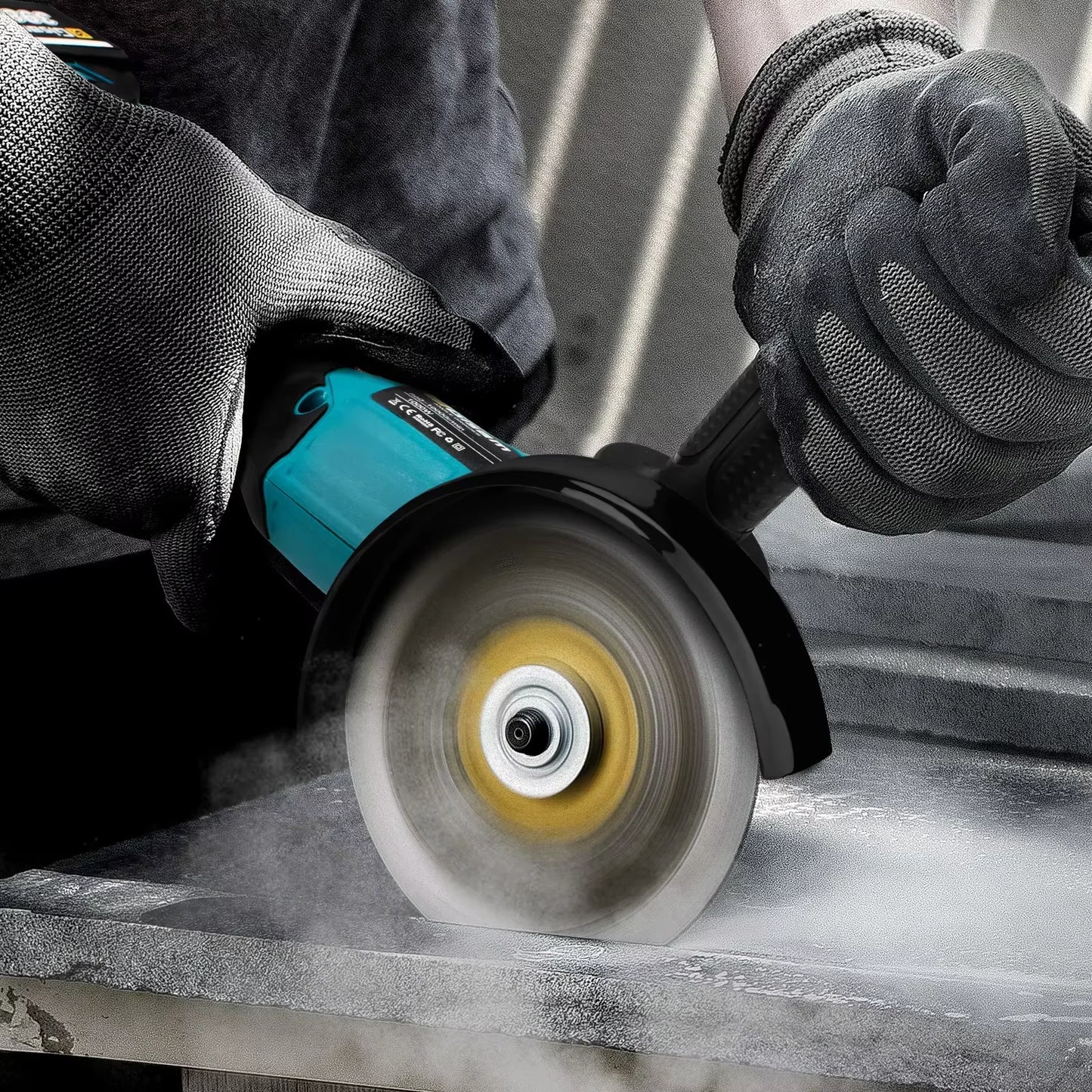 Makita 18V compatible Gisam 125mm M14 Brushless Angle Grinder Cutting Machine Cordless Electric Angle Grinder Power Tools for Makita 18V Battery Pins