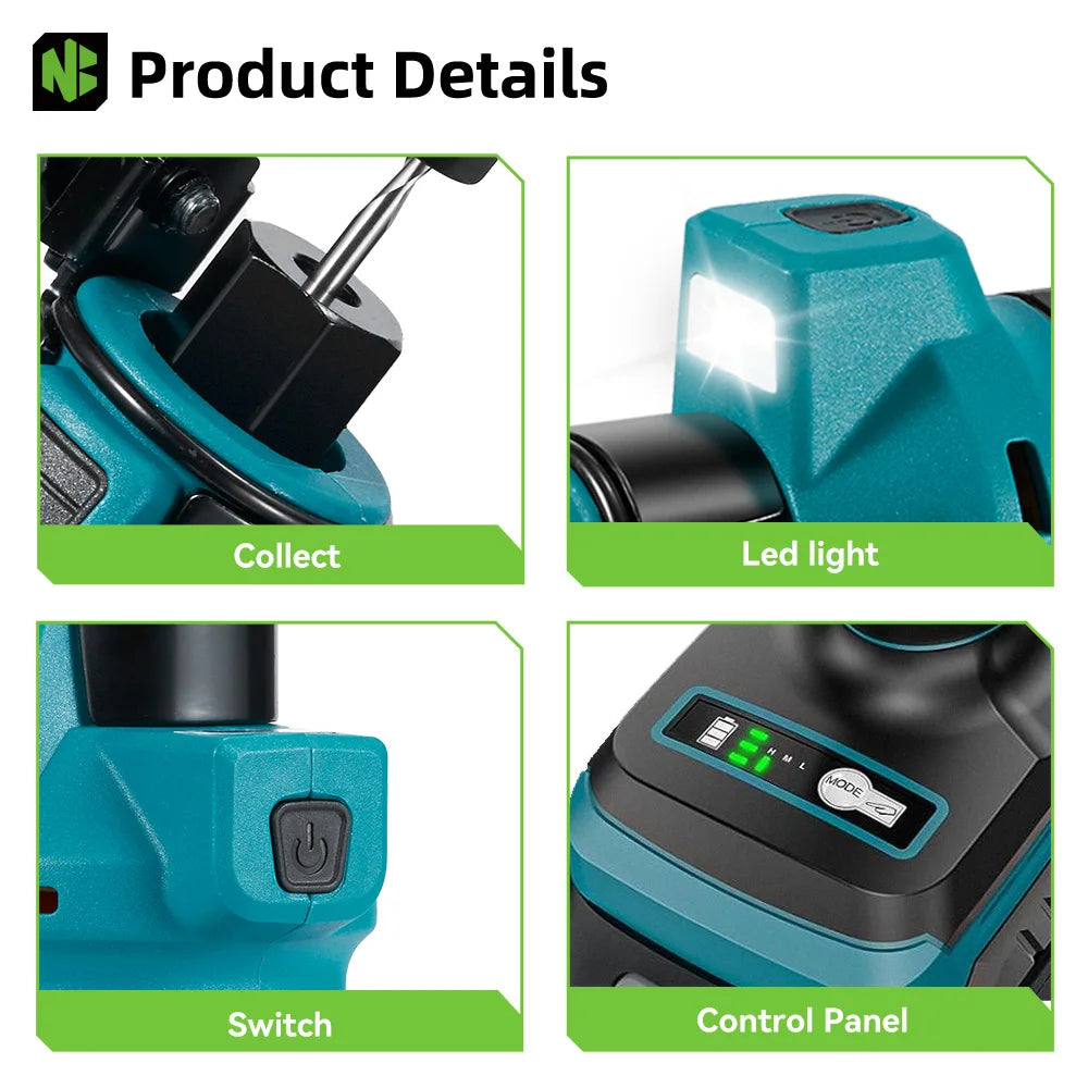 Makita Compatible 18V JV NEWBENY Brushless Electric Drywall Cut Out Tool 3 Gears Cordless Cutting Wood Drywall Sheetrock Wood For Makita 18V Battery Pin