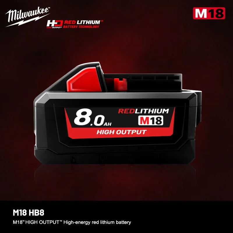 Milwaukee Original 18V Battery M18 8.0Ah 15-Cells Li-ion Charger Rechargeable Battery