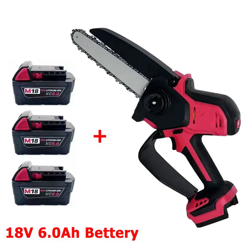 Milwaukee 18V TBW 6-inch mini–Chain Saw Mini Cordless Electric Saw Handheld Garden Logging Chainsaw Wood Cutting Power Tool For 18V Battery