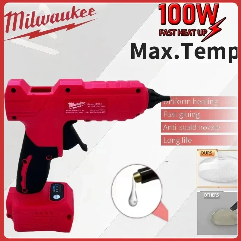 Milwaukee 18V DIY Hot Electric Hot Melt Glue Gun 18V Li-ion Battery Melt Glue Gun For Packaging Decoration for 18V Battery