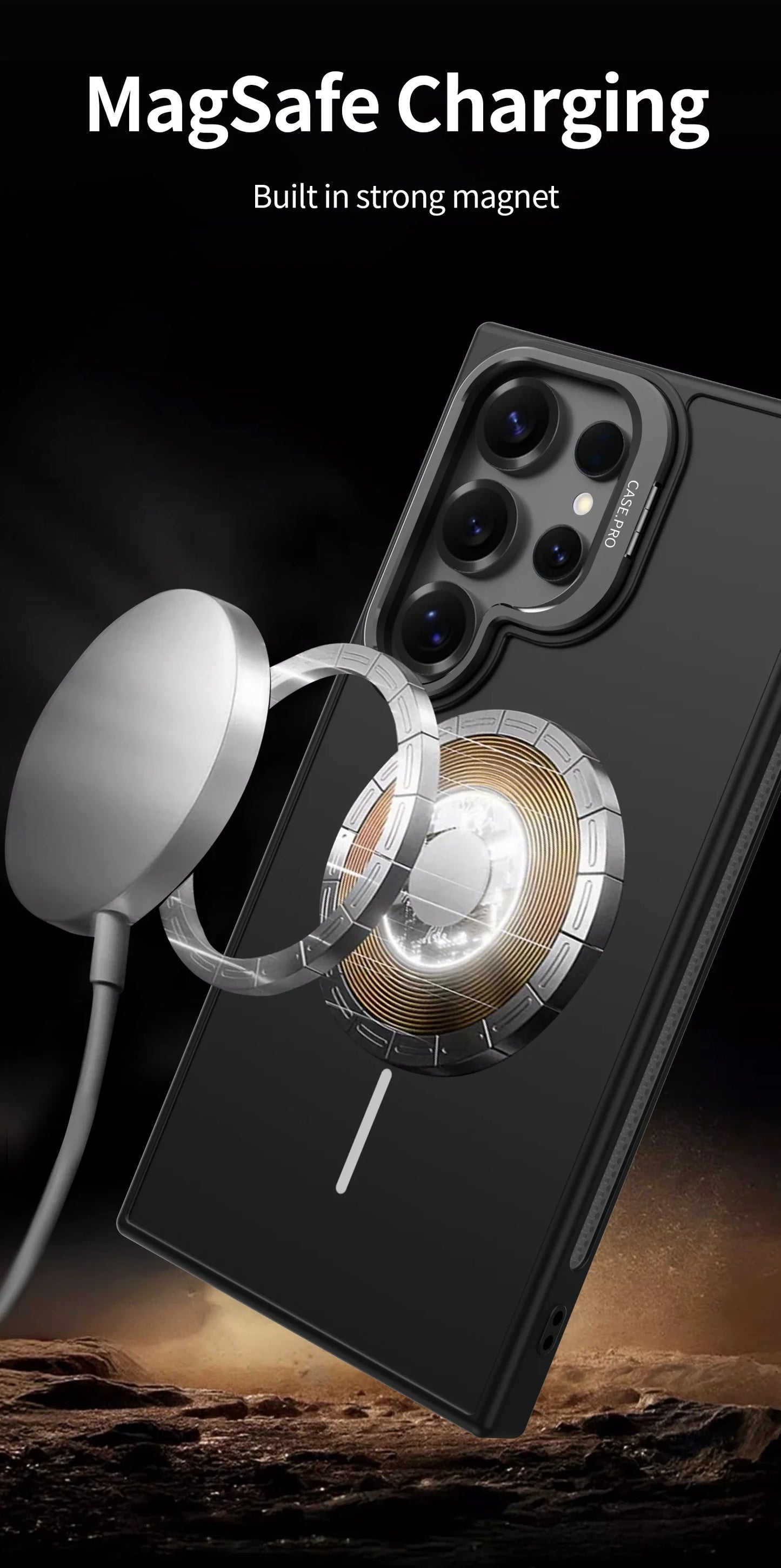 Samsung Galaxy Invisible Bracket Cooling Function Case for Samsung Galaxy S25 S24 Ultra with MagSafe Wireless Charging Drop Protection Cover