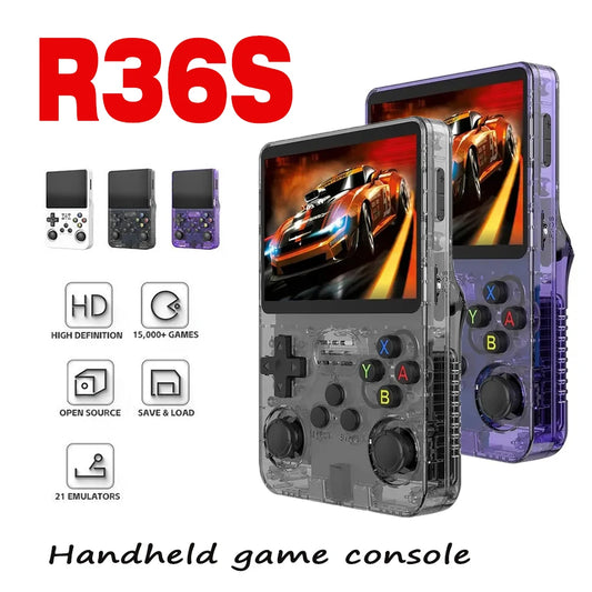 R36S new retro game console JV 3.5-inch Linux open-source system portable handheld game console with 128GB large memory